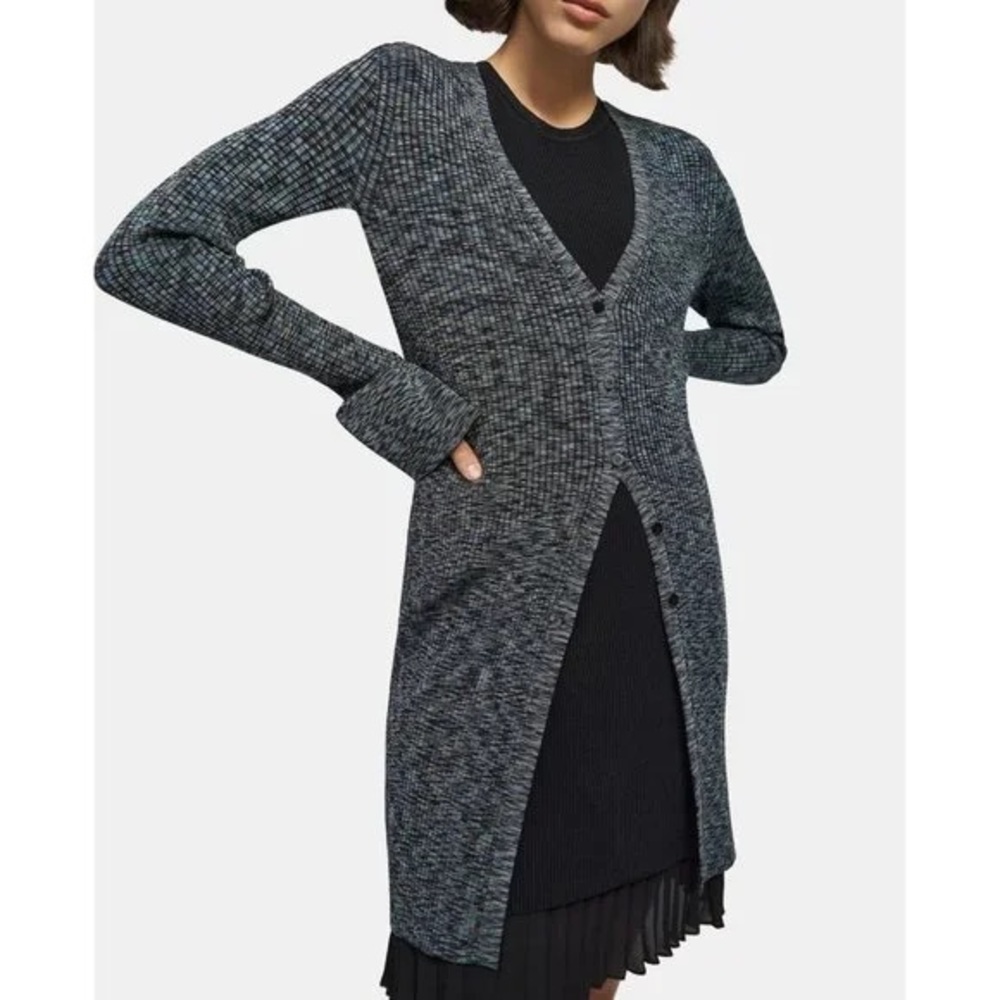 Theory Ribbed Cardigan in Space Dyed Viscose
